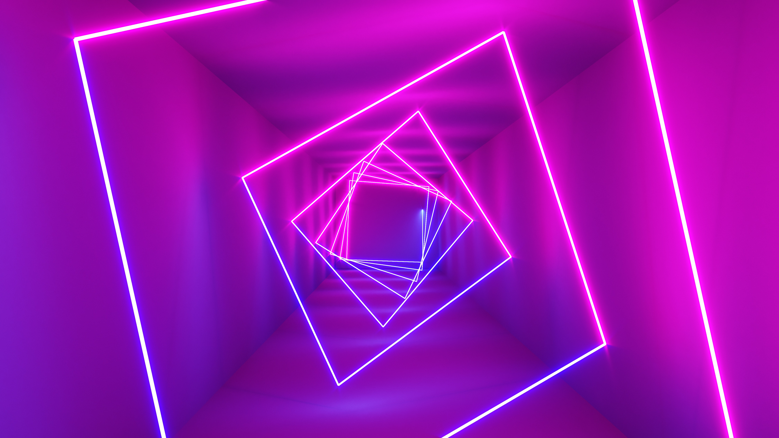 3D Rendering Neon Lights Background. Bright Neon Lines Background. Intelligence Artificial. Abstract Illustration