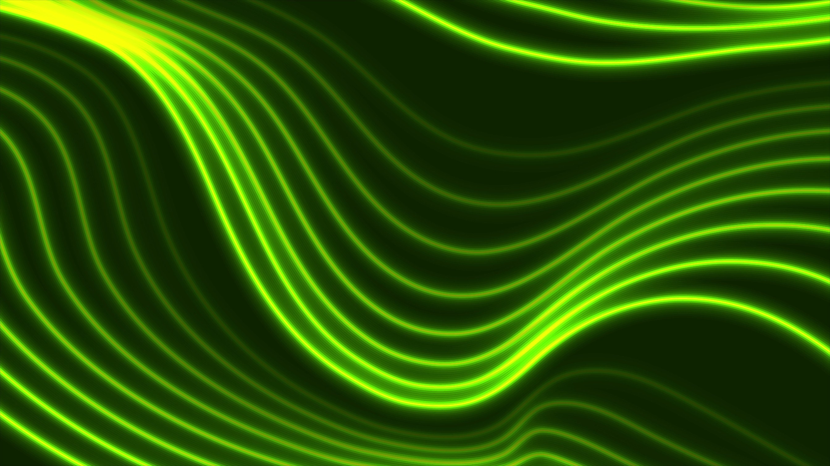 Bright Neon Green Wavy Line Background